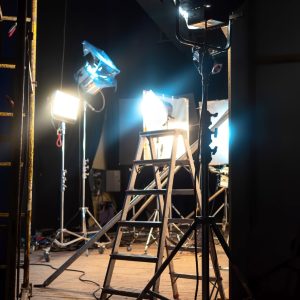 lots-led-lightning-systems-few-with-color-filters-stairs-movie-set